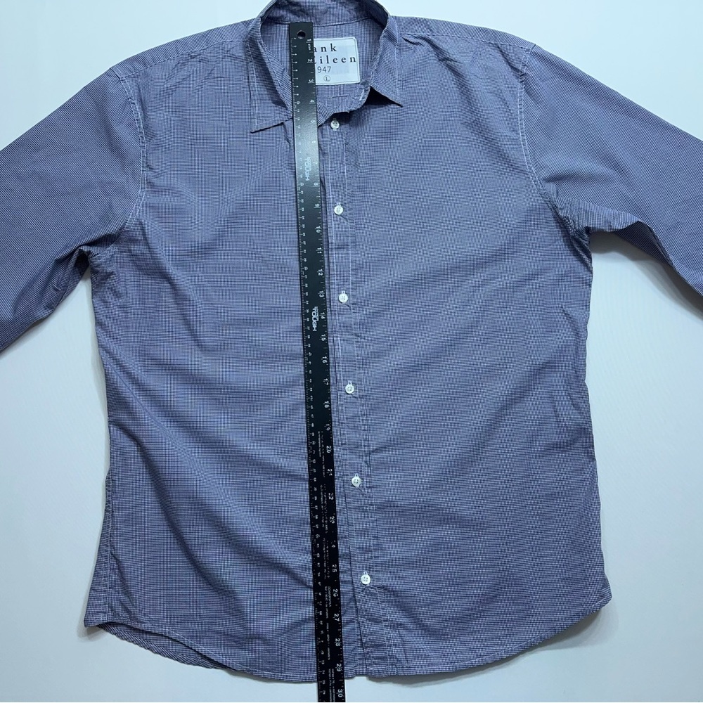 Frank & Eileen Paul Button Up Shirt Mens Size Large Long Sleeve Blue Checked USA - Picture 7 of 13